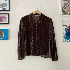 Sold ❤️J. Jill crushed velvet a la Phoebe Buffay button down